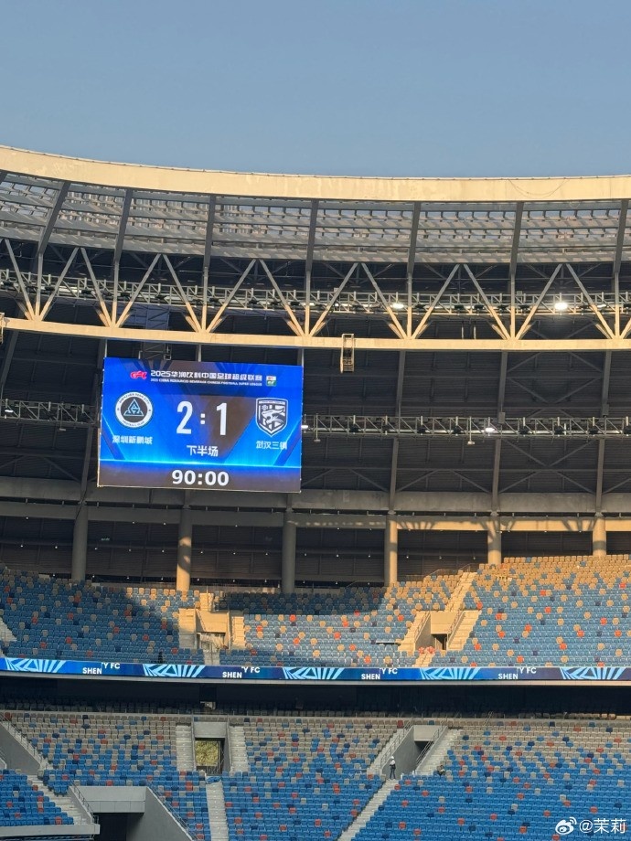 熱身賽：深圳新鵬城在常規(guī)時間2-1勝武漢三鎮(zhèn)，在加時賽2-2戰(zhàn)平
