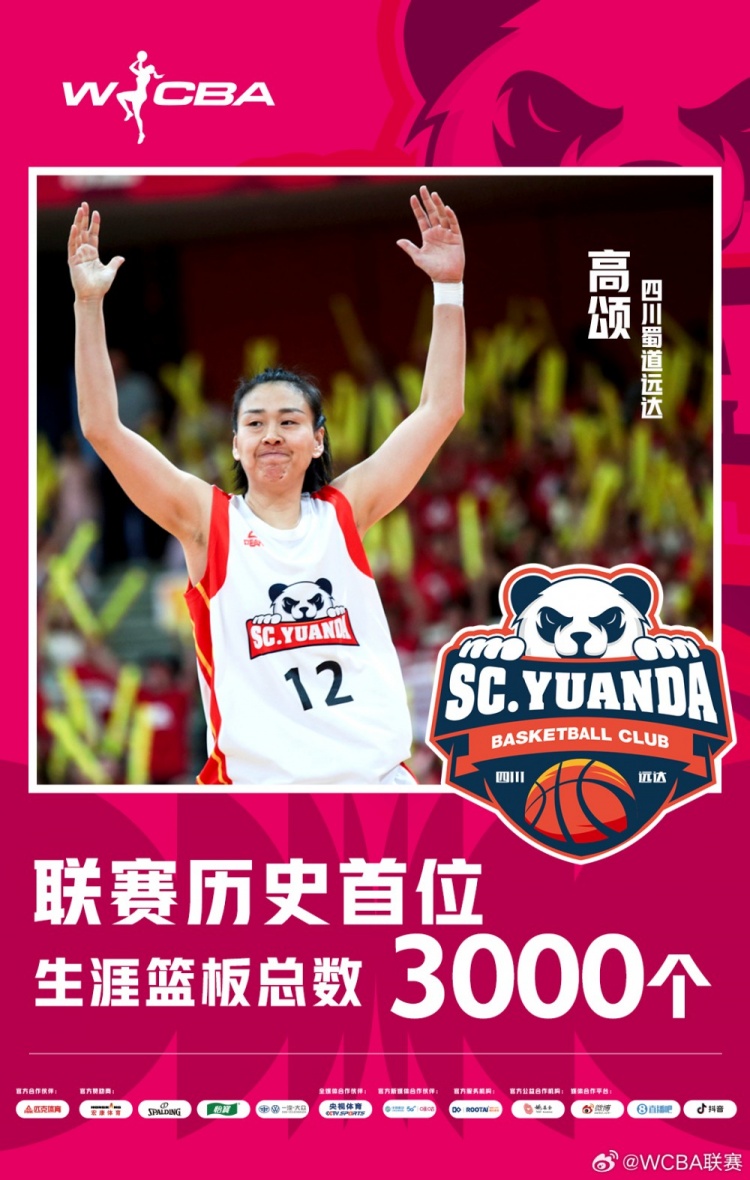 十八載鑄就傳奇！WCBA官方：高頌榮膺聯(lián)賽歷史首位籃板達3000球員