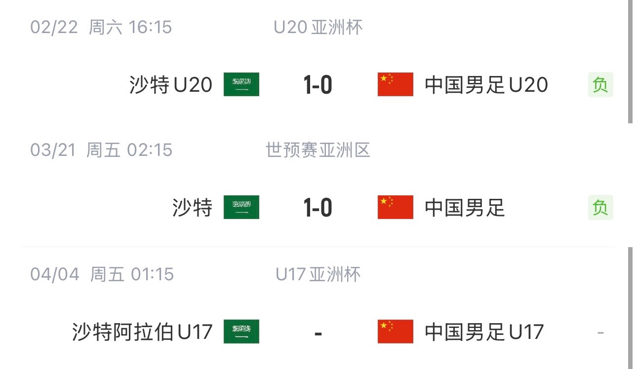 國字號三遇沙特！國少U17亞洲杯首戰(zhàn)對陣沙特，此前國足&國青均負(fù)