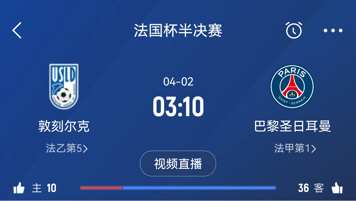 繼續(xù)大撤退？法國(guó)杯半決賽敦刻爾克挑戰(zhàn)巴黎，此前連續(xù)逆轉(zhuǎn)法甲隊(duì)