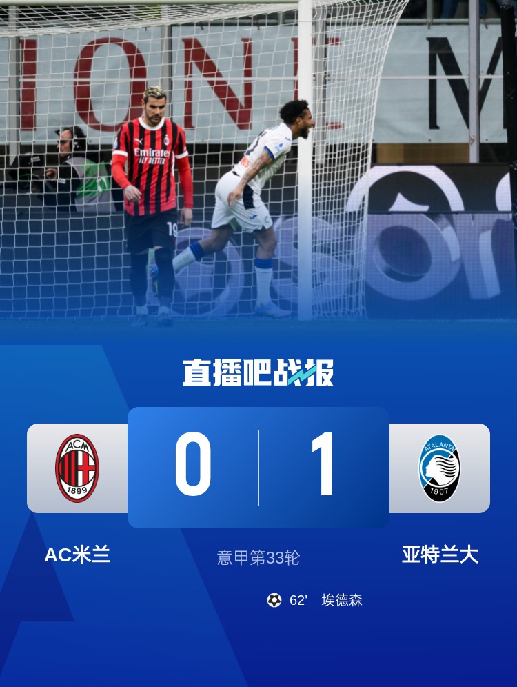 米蘭雙雄本輪均0-1輸球，周中意杯半決賽次回合再對(duì)決